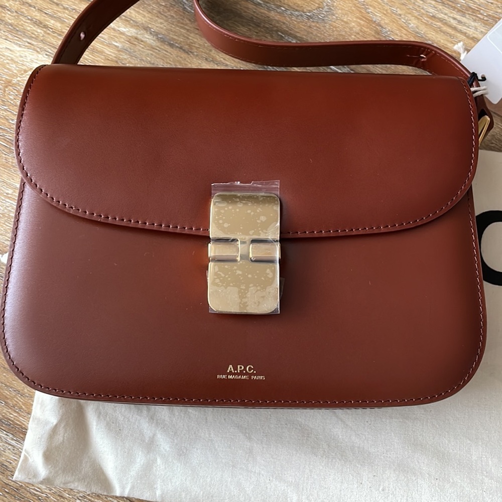 A.P.C. Brown Leather Shoulder Bag with Gold Hardware - Picture 2 of 16